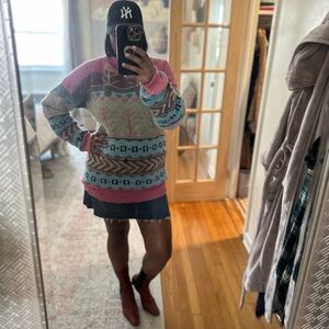 La Vicuna Pink and Purple Knit Sweater